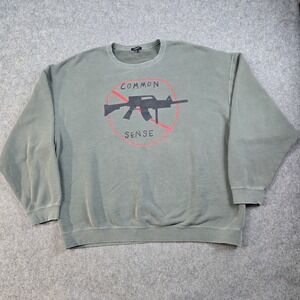 R13 Sweatshirt Mens Medium Green No Guns Japanese Fabric Oversized AR Baggy